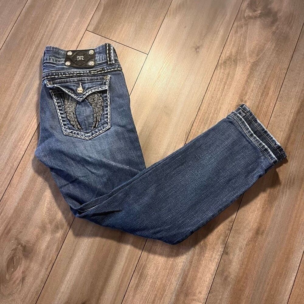 Miss Me Bedazzled Dark Wash Denim Women 30 Bin I-29